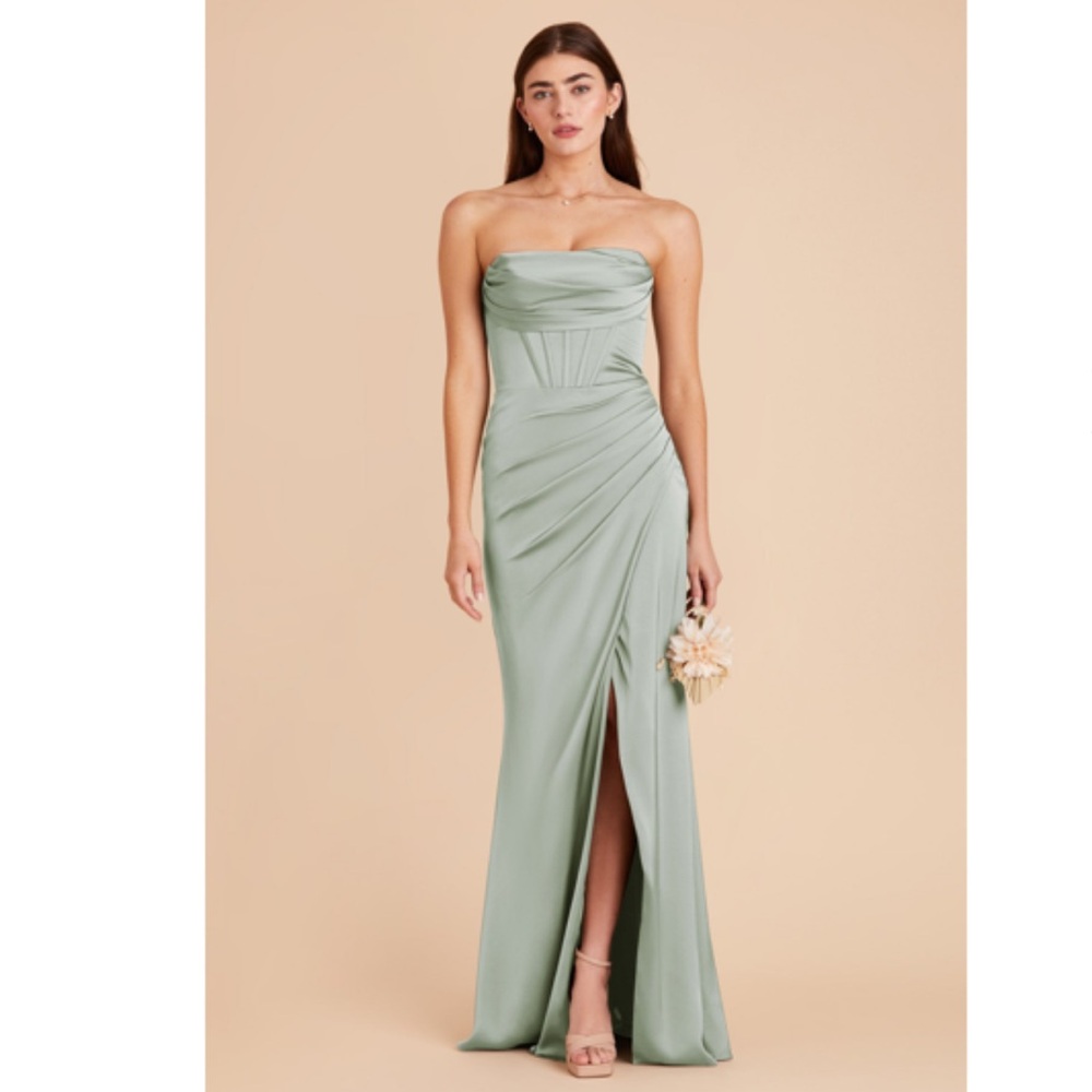 Birdy Grey Carrie Matte Satin Dress - Sage